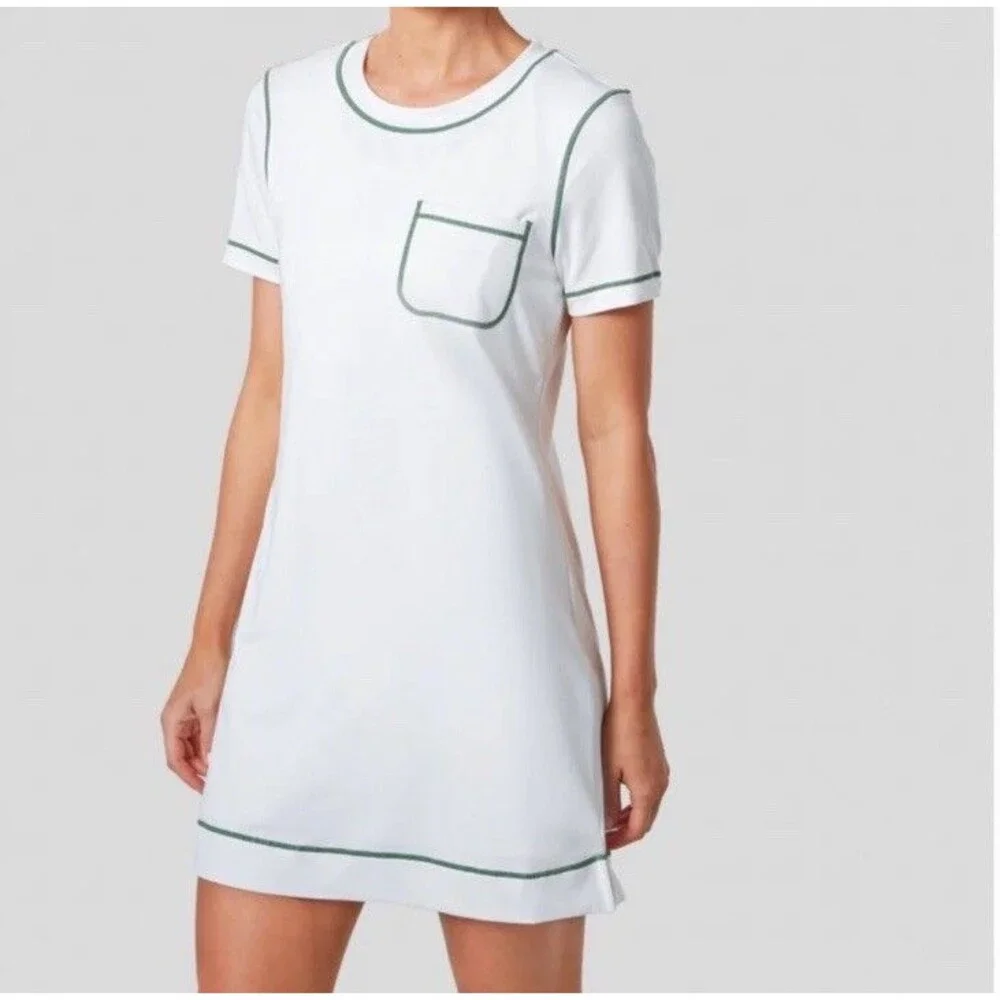 Tuckernuck Dress Size XL White Green Athletic Workout Tnuck Sport Tennis NWT - Picture 1 of 7